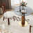 Modern 3-Piece Dining Set with 33.5"Round Tempered Glass Top&Solid Wood Table and 2 Solid Wood Chairs – Small Space Kitchen Table Set with Metal Base