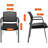  Mesh Back Stacking Arm Chairs with Upholstered Fabric Seat and Lumbar Support 2 Pack-88170311