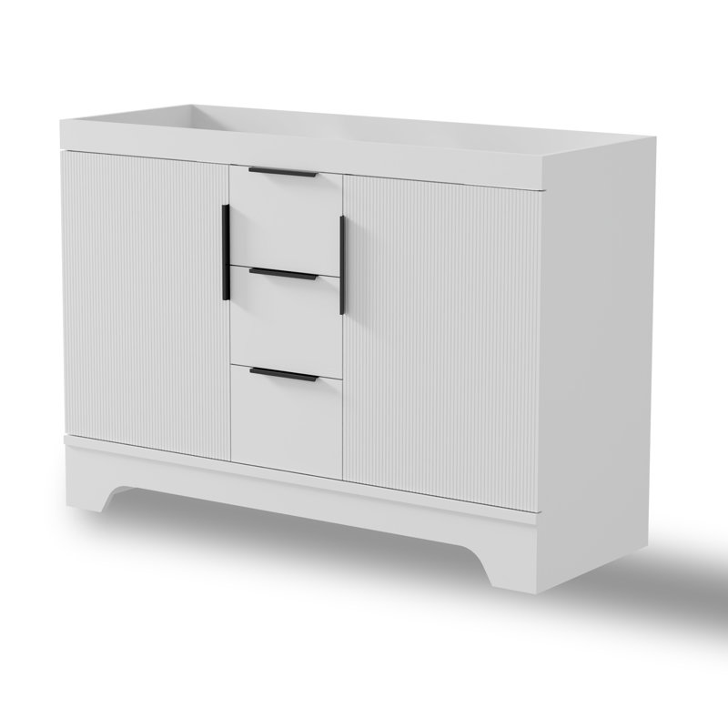 Base de meuble-lavabo à double cuve 48 po seulement, comptoir de lavabo non inclus