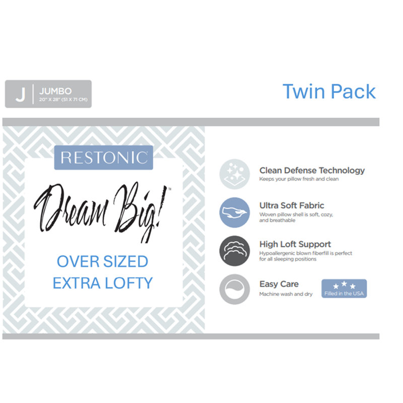 Dream Big Twin Pack Bed Pillows
