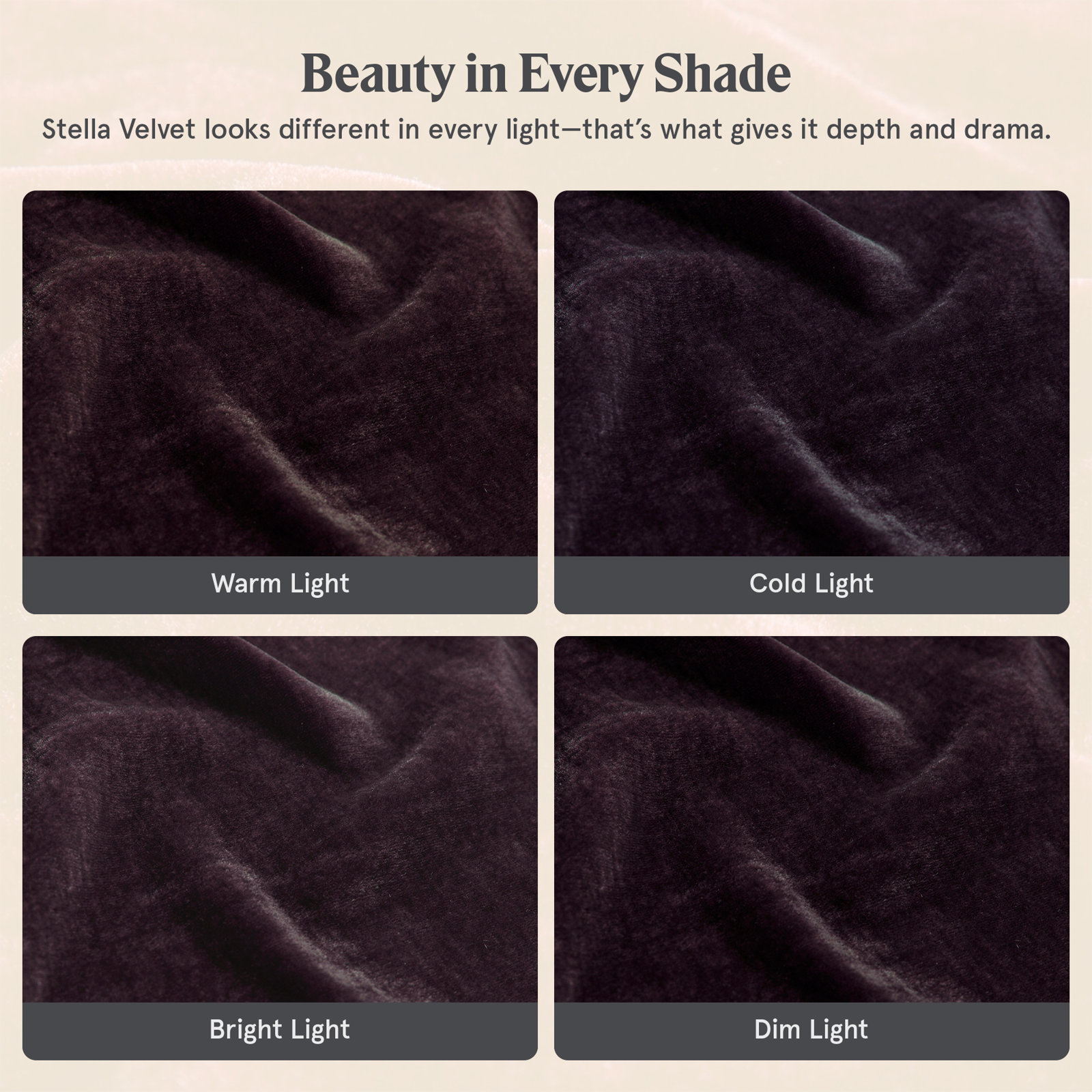 Stella Faux Silk Velvet Curtain Panel, Dark Violet