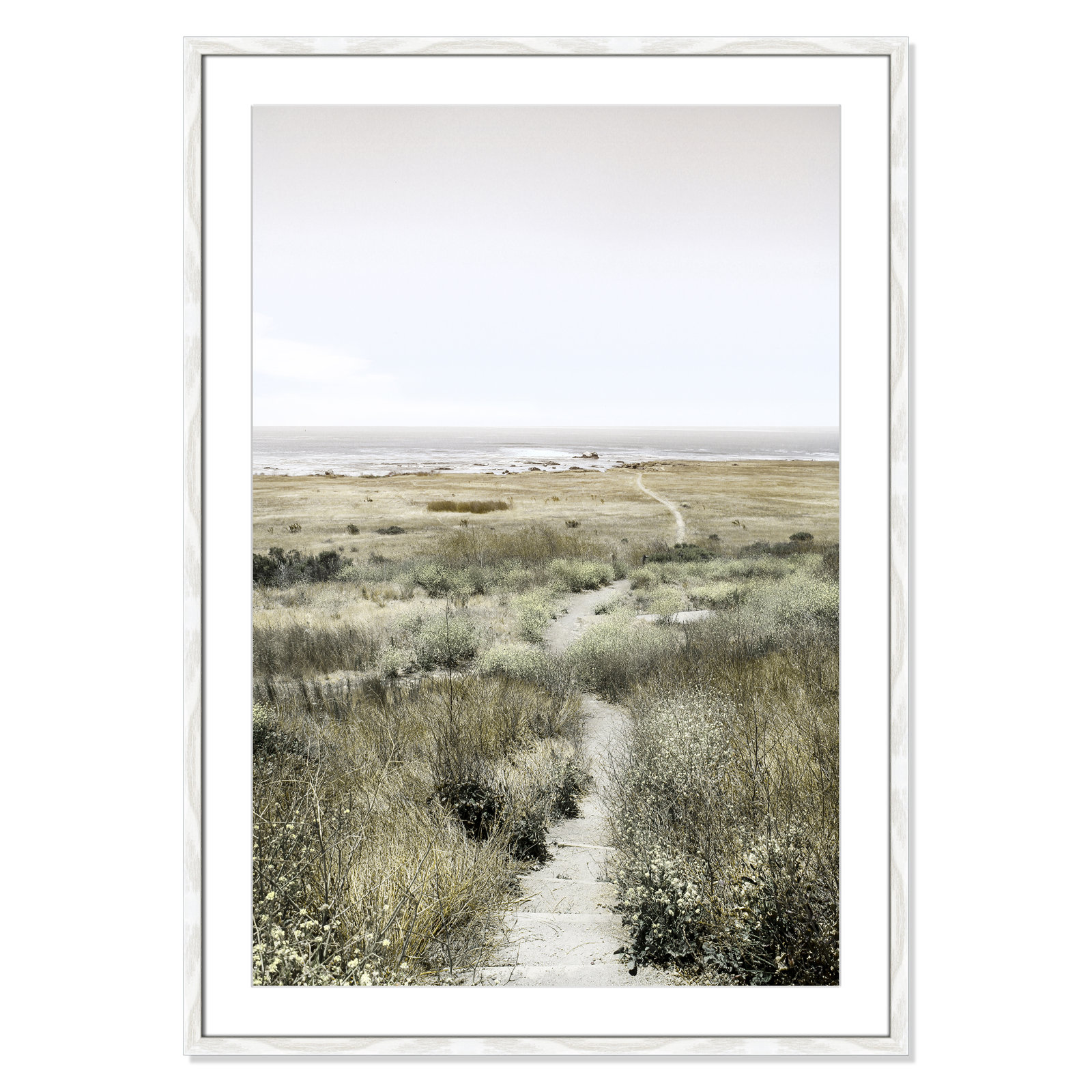 Toscani "Footpath to Paradise" Print, 29.5 W x 41.5 H x 0.75 D, White Wood Grain