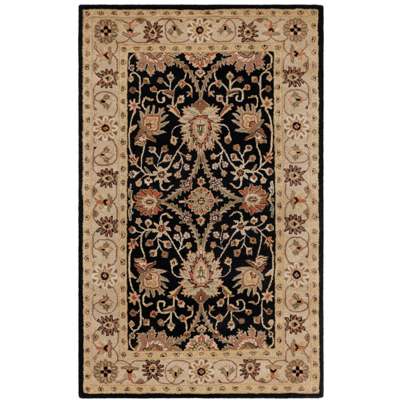 Dunbar Hand Tufted Wool/Cotton/Latex Oriental Rug in Beige/Brown/Black, Rectangle 2' x 3'