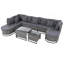 Ensemble modulaire d'extérieur 7 pièces avec 2 tables basses-1504159938