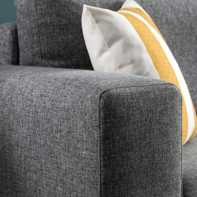 Canapé rembourré Hekuran, 100 % polyester gris