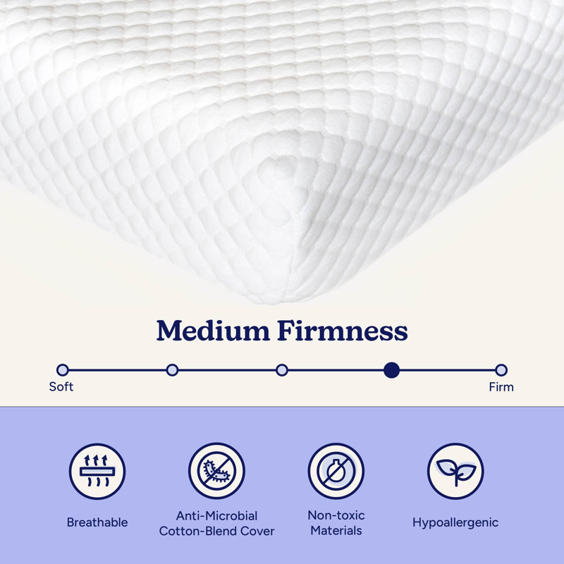 Lauring Medium Memory Foam Fiberglass-Free Mattress in a Box, 8" Queen, Queen