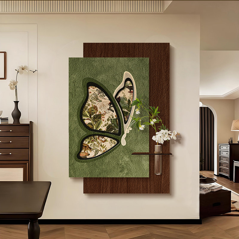 Art mural vert et grès brun, H 31,5 po x l 20,87 po