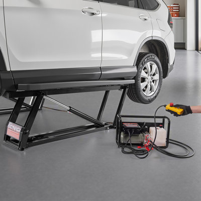 Car Lift, 7000 lbs Capacity Car Lifts for Home Garage, 3-Level Adjustable with 29.4" Lift Height & Remote Control, Auto Lock Portable Car Lift with 4 Rubber Pads & 4 Lifting Columns