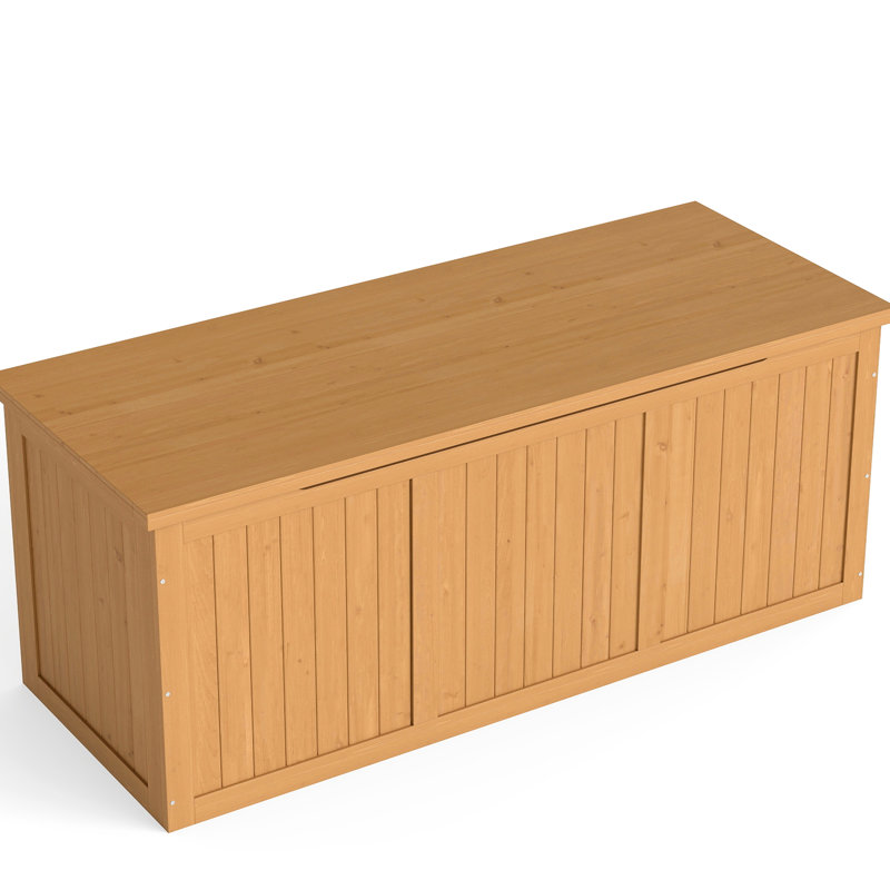 Boîte de rangement en bois massif de 112 gallons comme siège et table pour les meubles de patio Outils de jardin - Option de conception facile d'accès