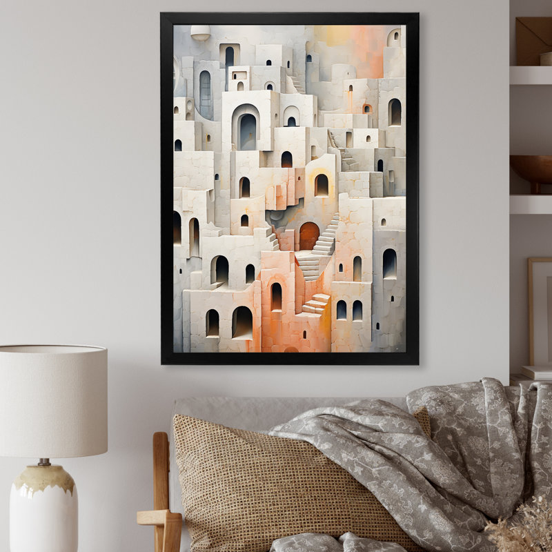 Minimalisme des forteresses I sur toile, Cadre simple noir, H 20 po x l 12 po x P 1 po