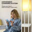 Floor Lamp With Charging, 160cm 3 Layers Shelves Standing Light With Drawer, Reading Lamp with Bulb-2115145770