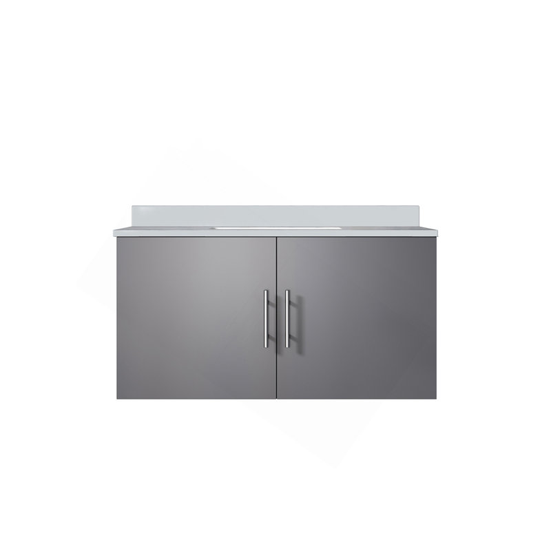 Meuble-lavabo gris foncé 36 po X P 22 po D, avec plateau en marbre de culture, Gris foncé