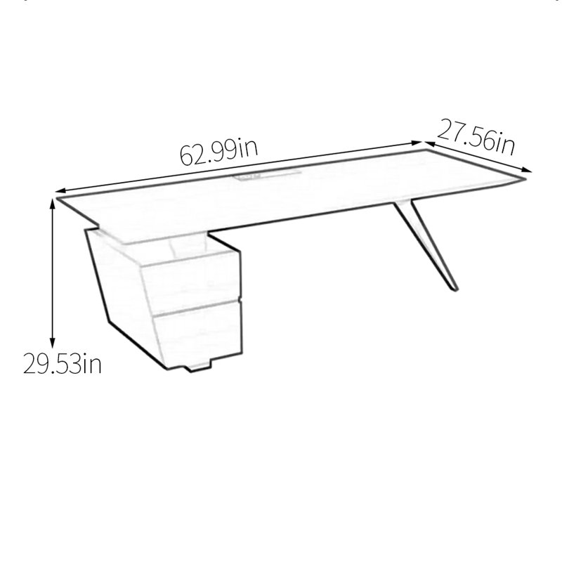 Bureau d'ordinateur 29,53 ", H 29,53 po x l 62,99 po x P 27,56 po