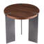 Superbe table basse ronde en noyer et en métal avec design