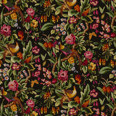 Les Tropiques Pheasans 100% Linen Fabric