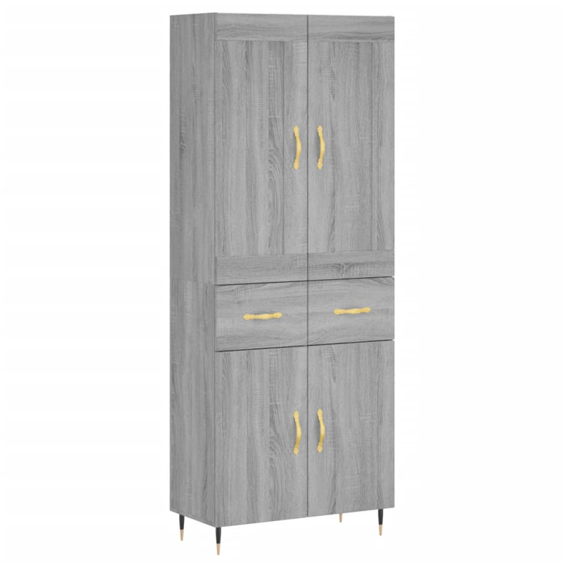 Yarbro 4 Door Wardrobe, Grey Sonoma