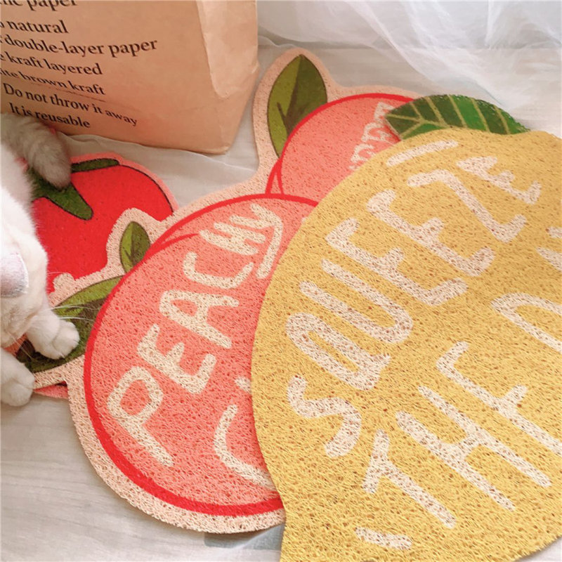  Tapis de litière pour chat Fruit Series, imperméable, doux pour chat, 24 po x 16 po