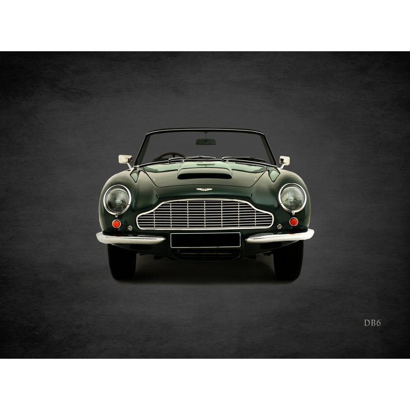 "Aston Martin Db6" par Mark Rogan - reproduction d'art sur toile tendue, H 18 po x l 24 po