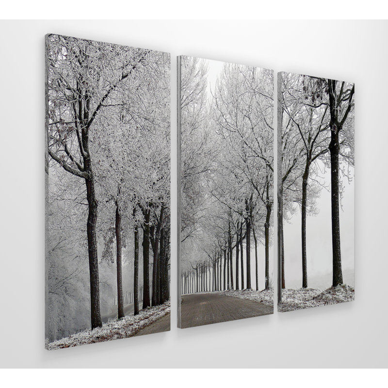 Winter Curve - Wrapped Canvas Multi-Piece Image Print, 40" H x 60" W x 1.5" D
