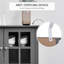 Buffet gris avec tablettes intérieures et fonctionnelles
