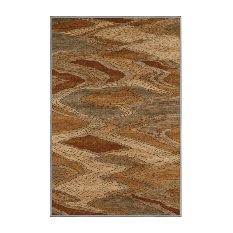 Tapis brun lavable à la machine, Rectangle 6 pi x 9 pi