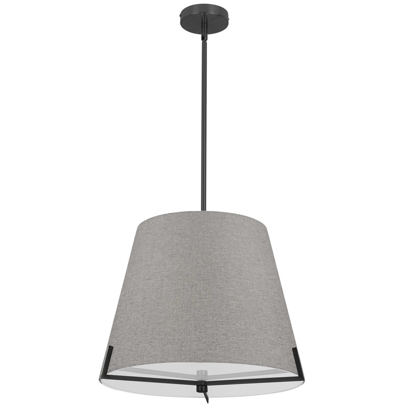 Luminaire suspendu 4 lumières Krisna, H 14,5 po x l 19,25 po x P 19,25 po, gris, Noir mat