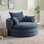 Fauteuil d'appoint rond pivotant à 360 ° avec coussin de siège profond à deux couches, 3 coussins de soutien et base en fer-2134476279