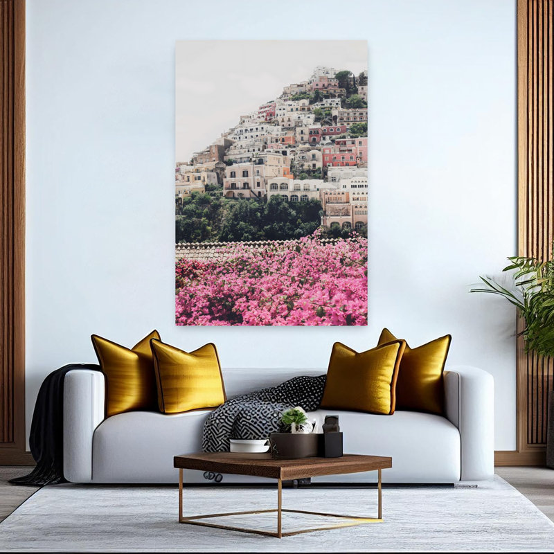 Art mural contemporain abstrait Positano, H 60 po x l 40 po