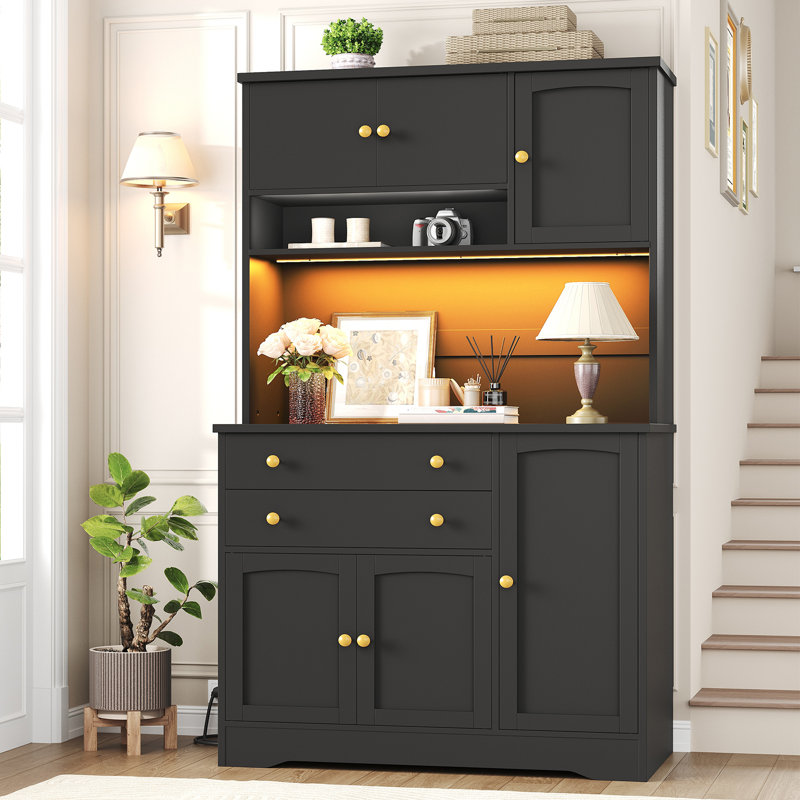 Armoire de rangement avec garde-manger et lumières DEL