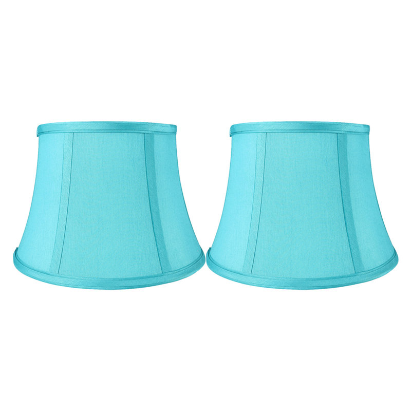 Abat-jour cloche en soie/chantoung H 6,5 po x l 10 po (araignée), Bleu sarcelle