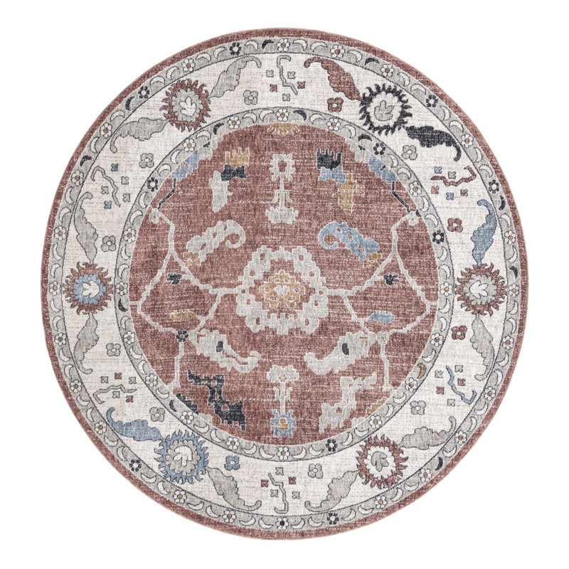 Erica Floral Indoor Rug, Round 7'