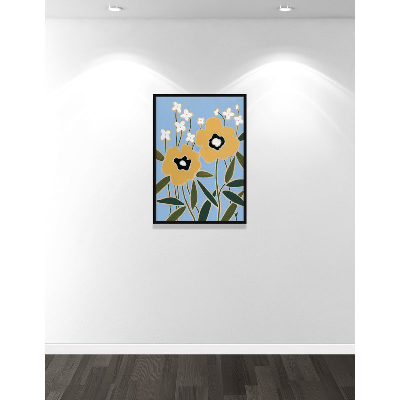 Woodblock Floral II by Carol Robinson, 35.5" H x 25.5" W x 1.25" D, Satin Black Framed