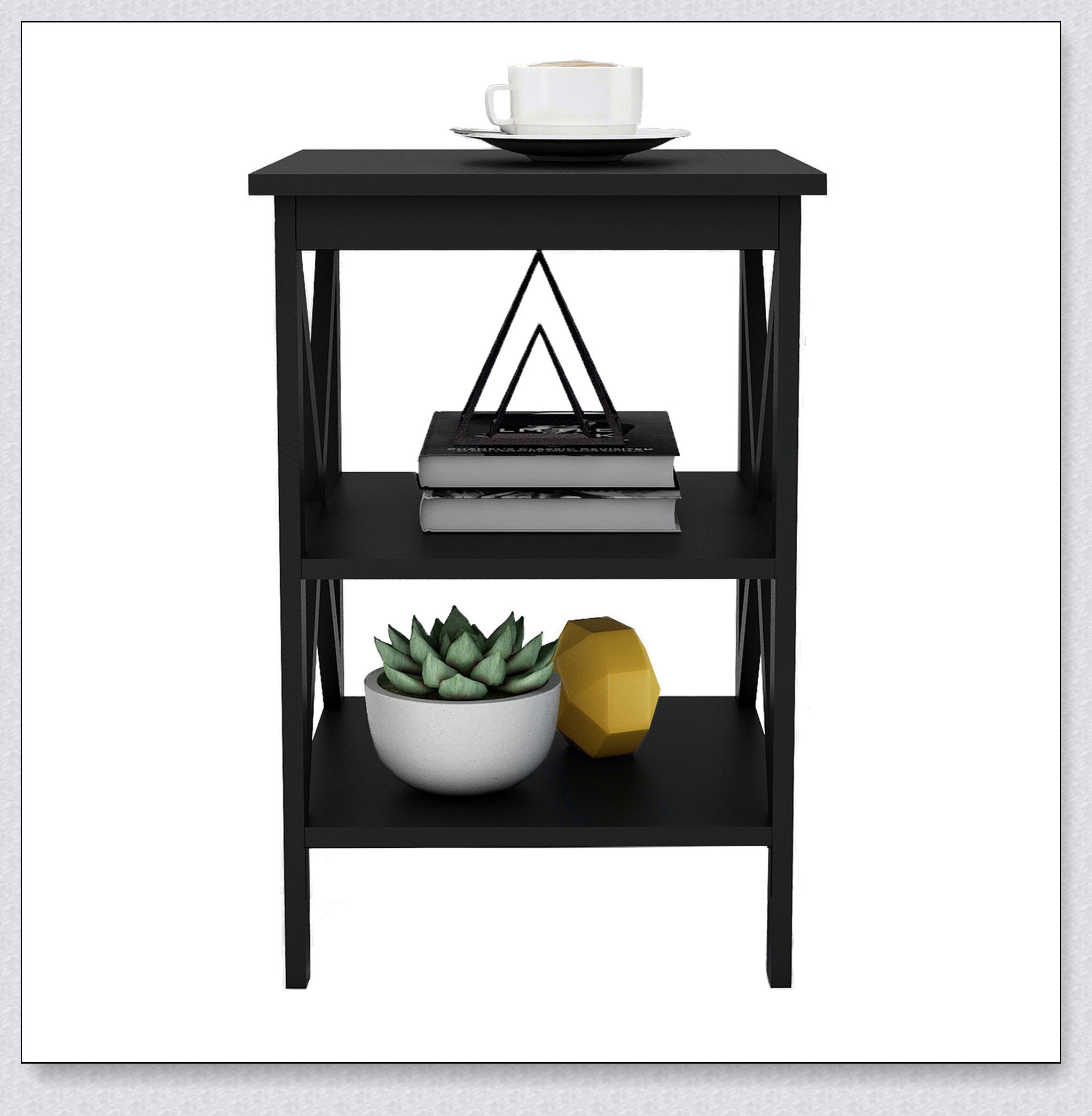 Wrought Studio™ Oxford small side table black-MDF material legs | Wayfair