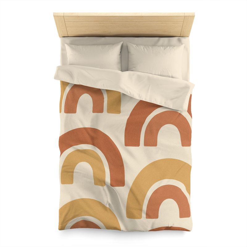 Microfiber Duvet Cover Boho Style, Design 52, Cream, Twin Duvet Cover