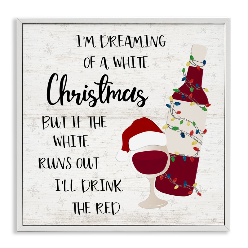 «Drink The Red Christmas», art de la giclée encadrée par Natalie Carpentieri, Giclée encadrée blanc bord de mer