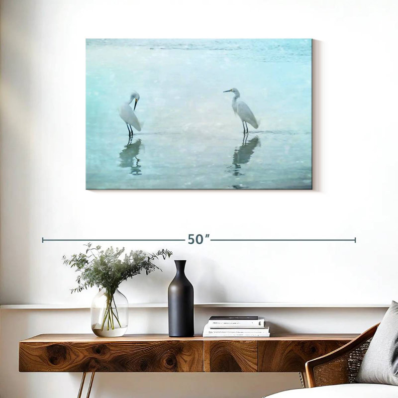 White Cranes, 24" H x 36" W
