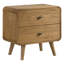 Ensemble de chambre à coucher 3 pièces Wren Light Ash Queen avec lit capitonné et tables de chevet