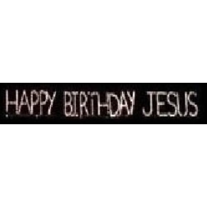 Joyeux anniversaire, Jésus, affiche en lettres moulées illuminée des fêtes de Noël