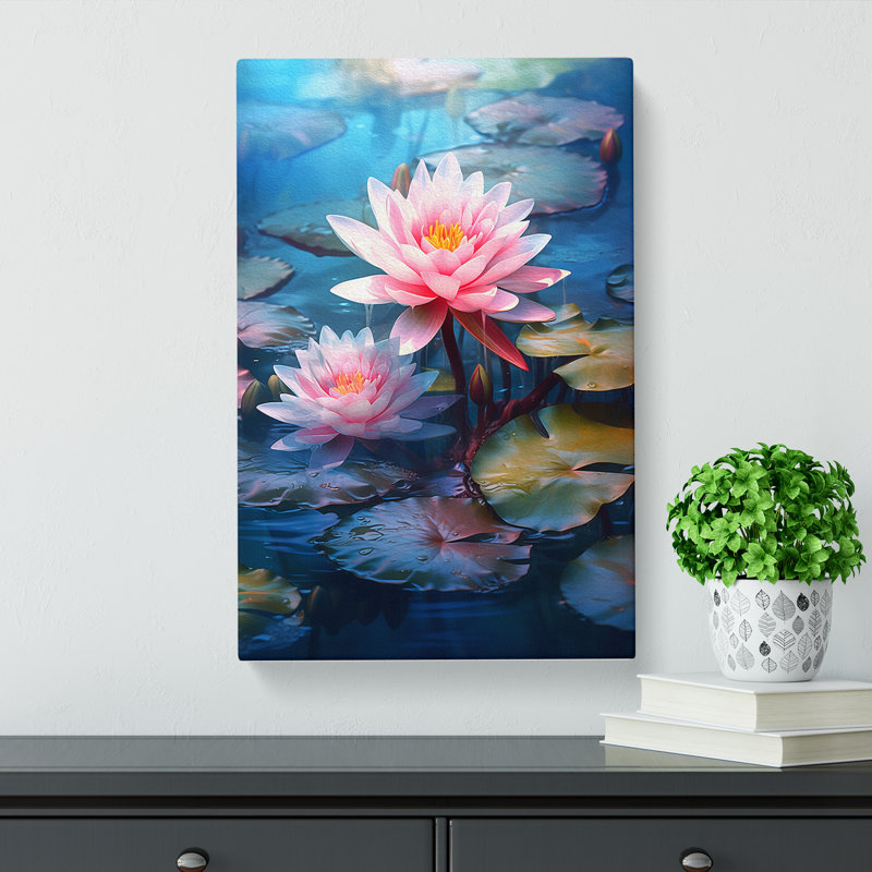 Water Lily Digital - Wrapped Canvas, 60cm H x 40cm W x 3cm D