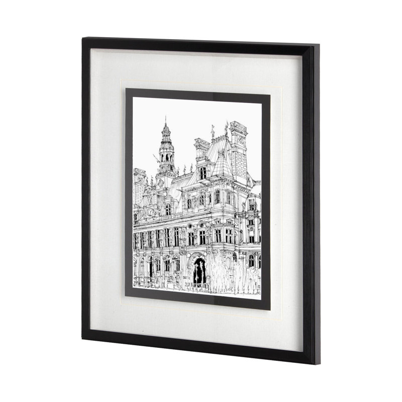 «B&W City Scene» par Melissa Wang a, reproduction d'art encadrée à la main avec passe-partout texturé, B&W City Scene VI