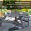 Banc de table de pique-nique avec trou pour parasol pour 6 personnes - gris