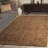 Clairann 101 Hand Tufted Imported Handspun Wool/Cotton No Pattern Indoor Use Only Rug in Gold/Brown-2059643960