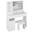 41" Large Size Left Drawer Desktop Vanity Table With Cushioned Stool Dresser Set, 2 AC Outlets And 2 USB Ports Power Station, Hair Dryer Stand, Extra-Large Touch-Control Led Mirror, 3-Color Switching-181521989