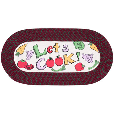 Braided Kitchen Poster 406 Hand Woven Performance Machine Washable No Pattern Rug