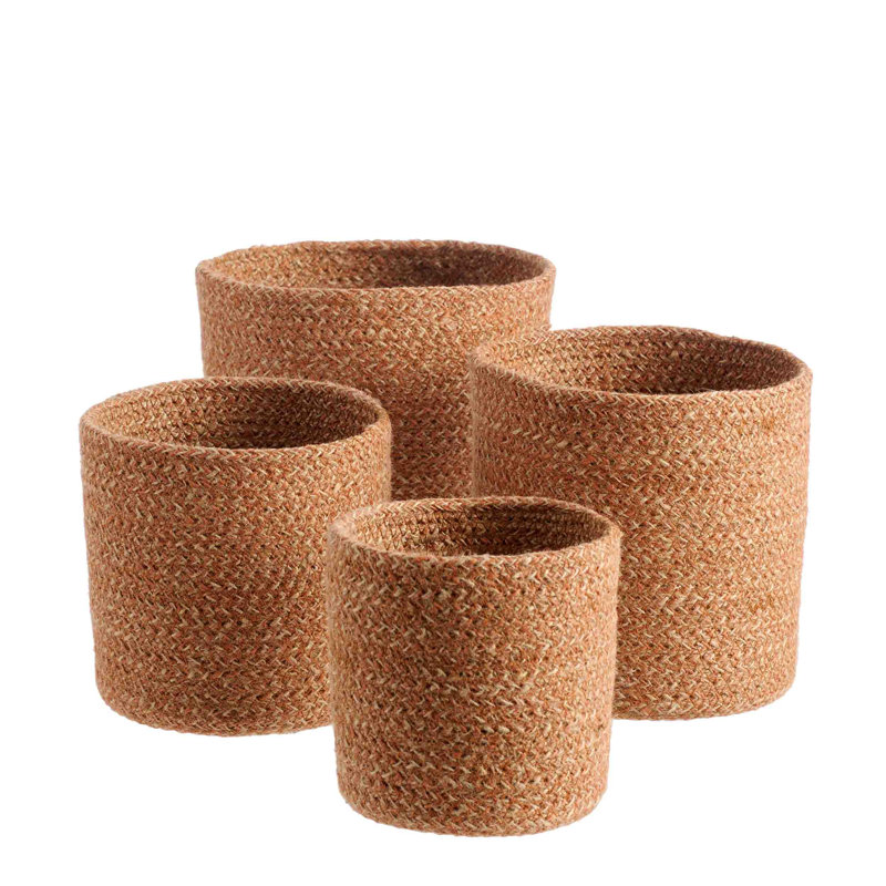 Gracie Oaks Berkey Fabric Basket, Rust