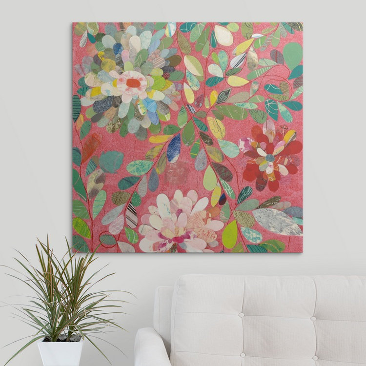 «Red and Pink Dahlia III», impression de Candra Boggs, H 30 po x l 30 po x P 1,5 po, Toile