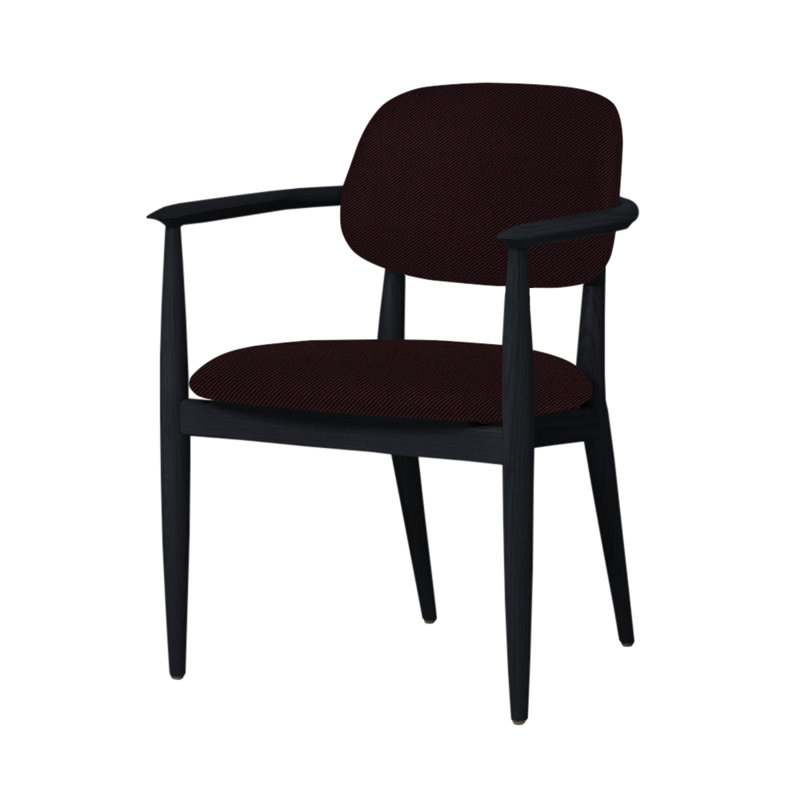 Chaise Slow de Space Copenhagen, Chêne noir, Gris anthracite Bellagio 2 4502