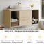39.3" Contemporary Wall - Mounted Vanity With Oval Ceramic Top Mount Sink, Open Shelf, And Floating Design For Small Bathrooms Modern Bathroom Featuring An Soft Close Drawers, Facade