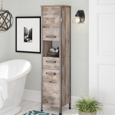 Harkon Wood Material Freestanding Linen Cabinet