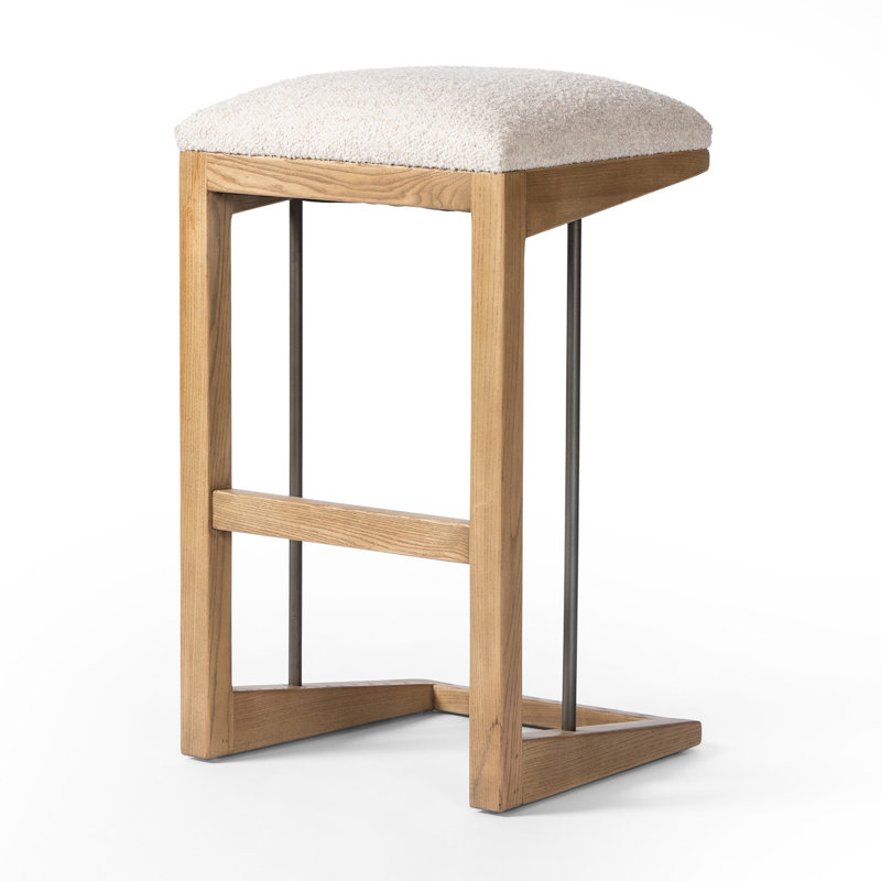 Finn Stool-Antwerp Natural, Short Stool (31" Seat Height), Ivory, Toast Ash Solid